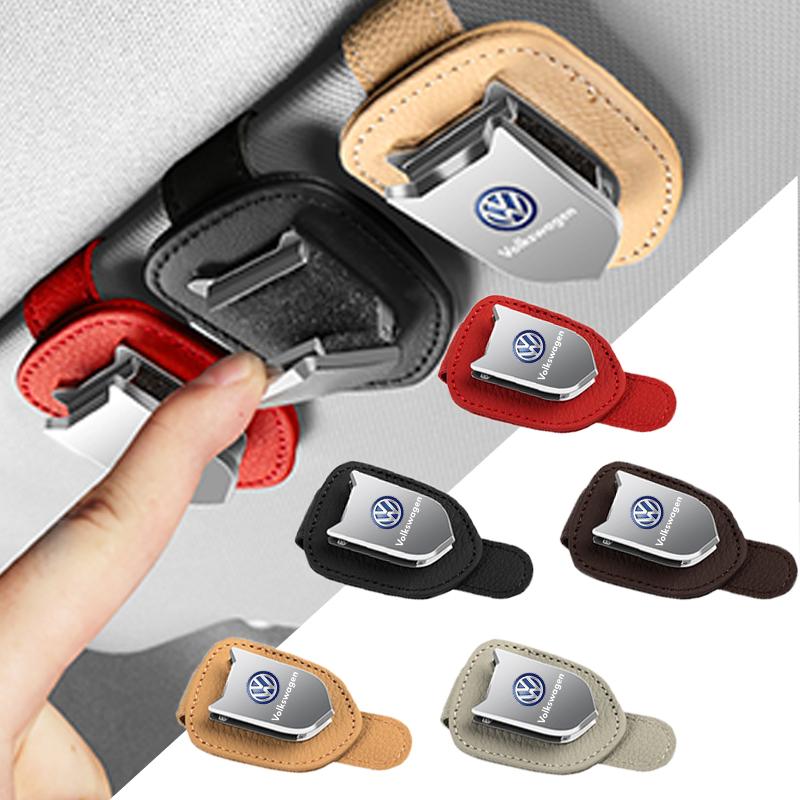 Bil Solskjerm Brilleboks Solbrilleklemme Kort Billett Holder Stativ For Volkswagen Golf-6 7 4 5 POLO Passat B5 B6 B7 T4 T5 Tiguan Jetta Gol