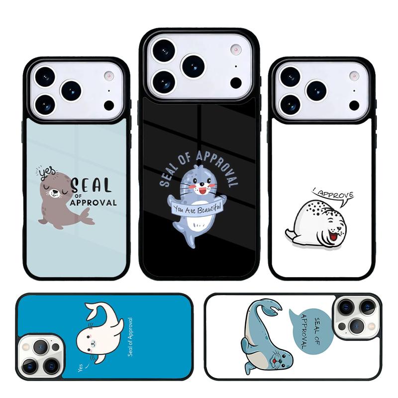 Funny Seal of Approval Phone Case Cover Compatible with for IPhone 17air 16e 15 14 13 12 11Pro Max 17 Air