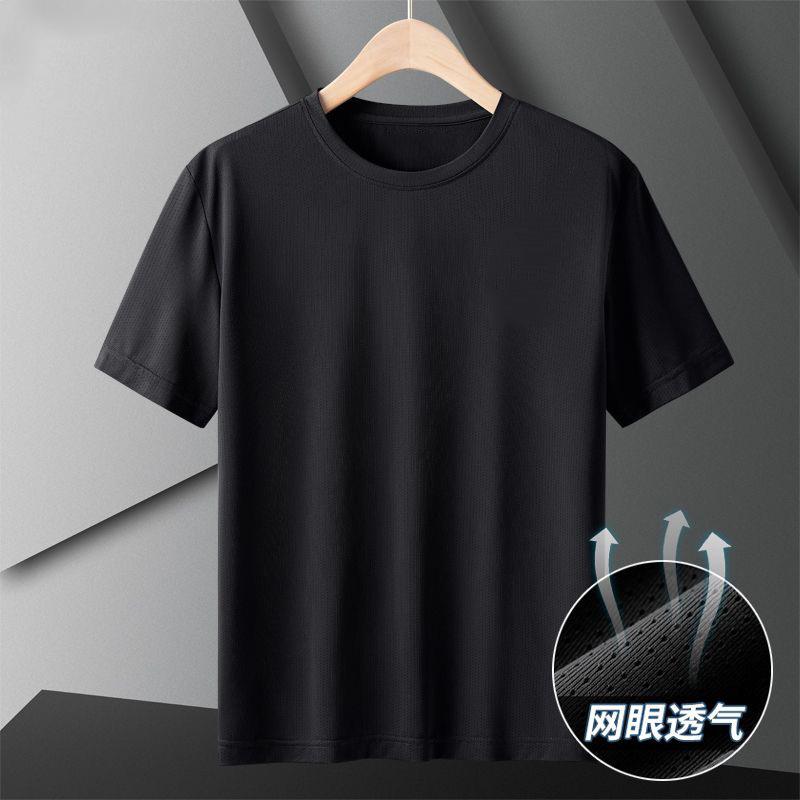 Unisex Short Sleeve Tee Round Neck Casual T-Shirt Polyester Printed Summer Sports Daily Wear