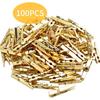 Mini Plastic Clips, 100 Pieces Utility Photo Clips Paper Peg Clothes Line Clips - 3.5 x 0.5 x 0.7cm, Gold