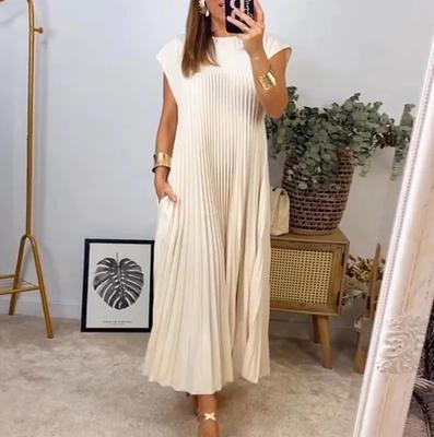 Fashion Solid Colour Women's Casual Dress Summer Sleeveless Collar Dress