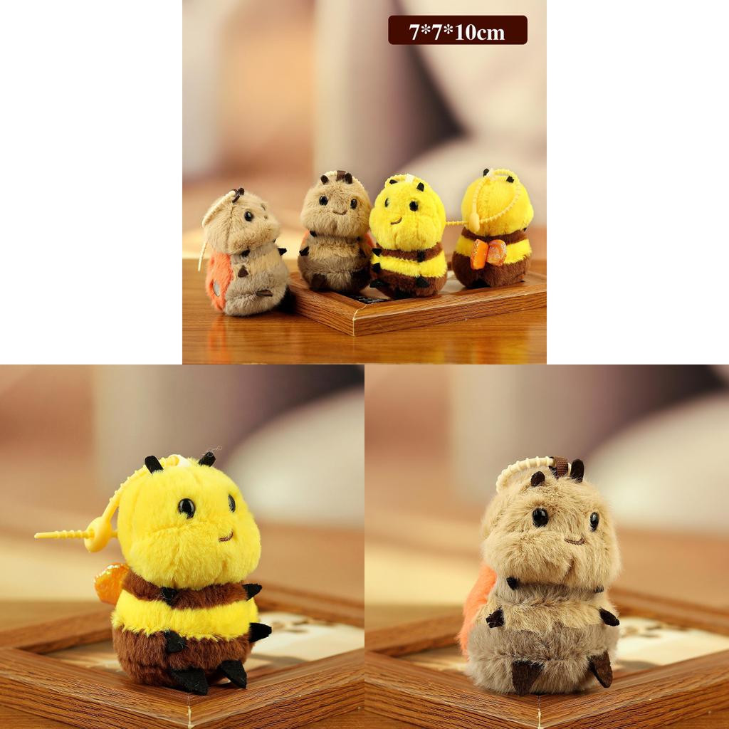 Cute Bee Plush Toy Keychain With Pp Cotton Fill For Kids And Adults Gift