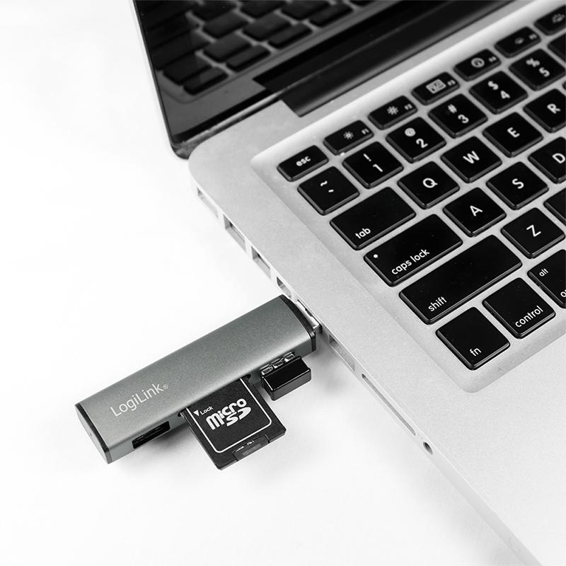 USB 3.2 Gen2 2-Port Hub with Card Readers, Logilink, UA0394