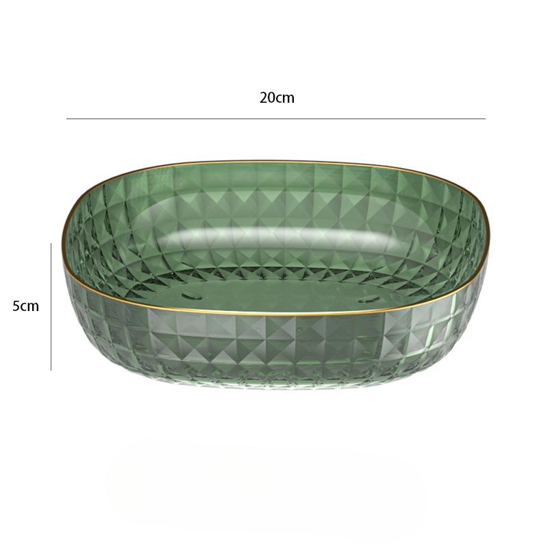 Light Luxury Transparent Fruit Tray Home Living Room Snacks Dried Fruit Tray High-value Candy Tray Simple and Deepen Plastic Tray