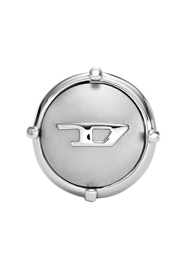 

Diesel Women s Stainless Steel or Semi-Precious Hoop or Post Closure Earrings, Length: 14mm, Width: 14mm, Stainless Steel, No Gemstones