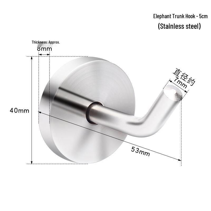 Stainless Steel Wall-Mounted Clothes Hook for Kitchen & Bathroom