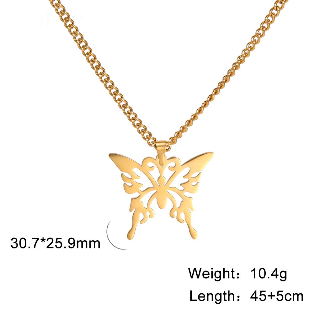 Trend Butterfly Hollow Pendant Necklace for Women Choker Stainless Steel Necklace Jewelry Mother's Day Gifts