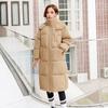 Lange Pufferjacke für Damen Verdicken Warme Gesteppte Kapuzenjacke Reißverschluss Volle Länge Daunenmantel Winter Oberbekleidung