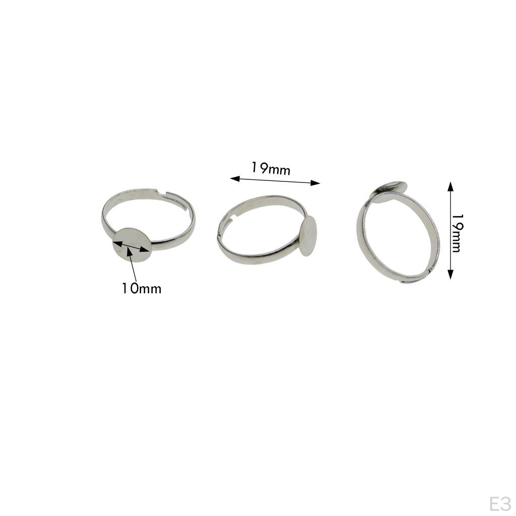 100 kusů Nastavitelných 10 mm kabošonů Šperkové komponenty pro