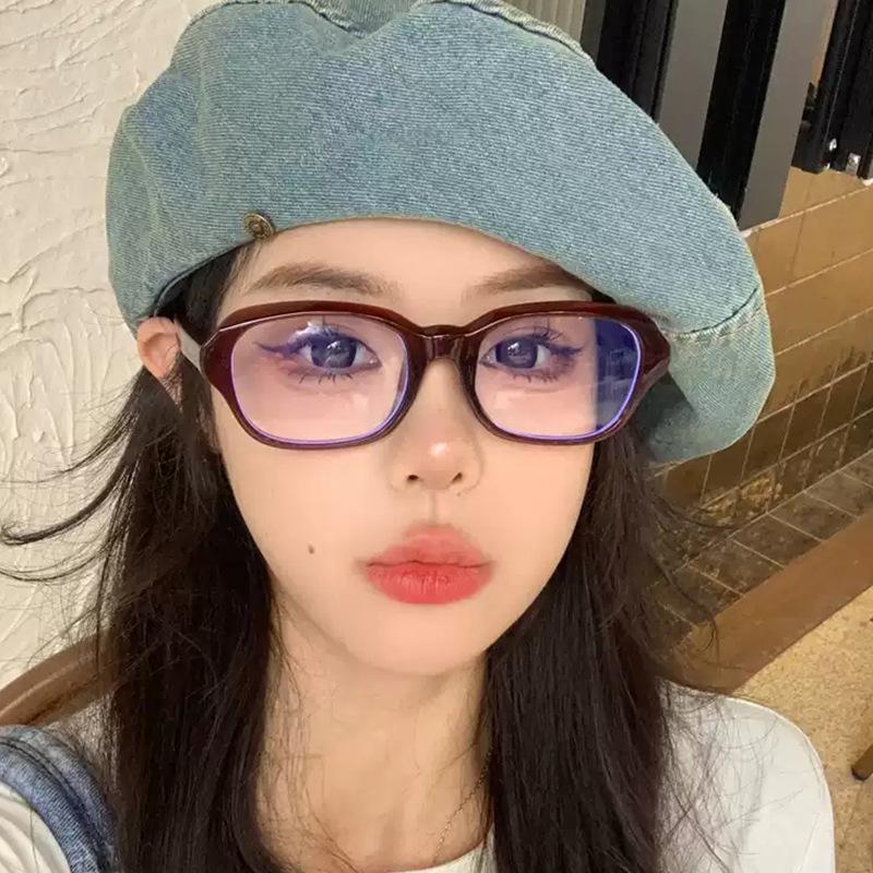 Vintage Style Men's Glasses for Computer Rectangle Shape Anti Blue Light Women's Glass Korean Style Decorative Glasses