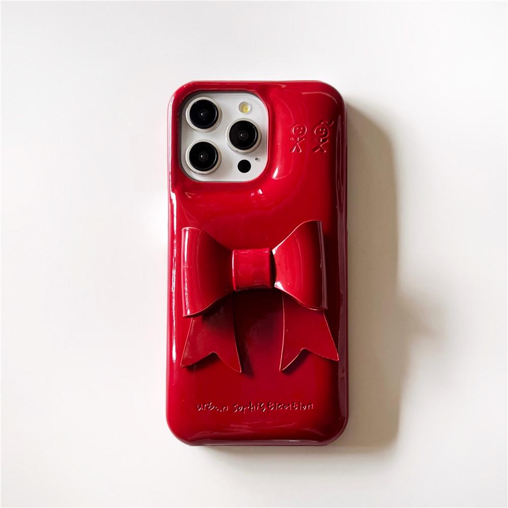 

Чехол для iPhone 16/15/14P/13/12 с 3D-бабочкой и однотонным рисунком - мультяшный дизайн против падения Huawei Mate 50