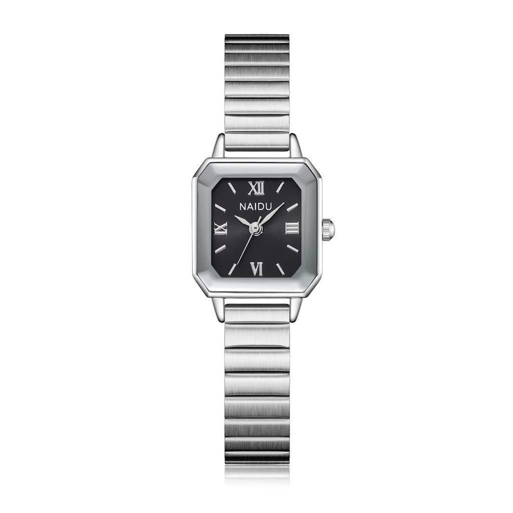 Square Alloy Steel Strap Track Watch Quartz Watch Fashion Casual Drainage Watch