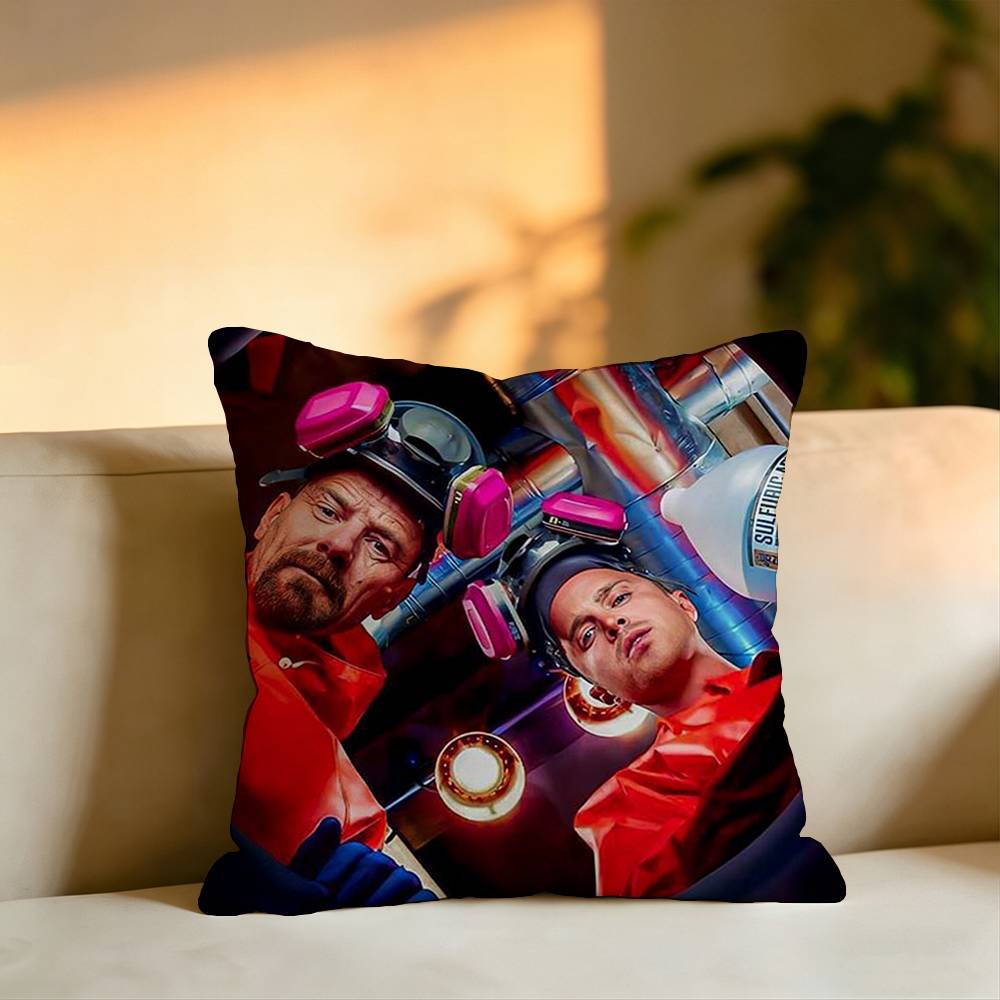 TV Drama BBreakingg Bad Square DoubleSided printed Pillow Case Bedroom Bedside Pillow Sofa Cushion Cover