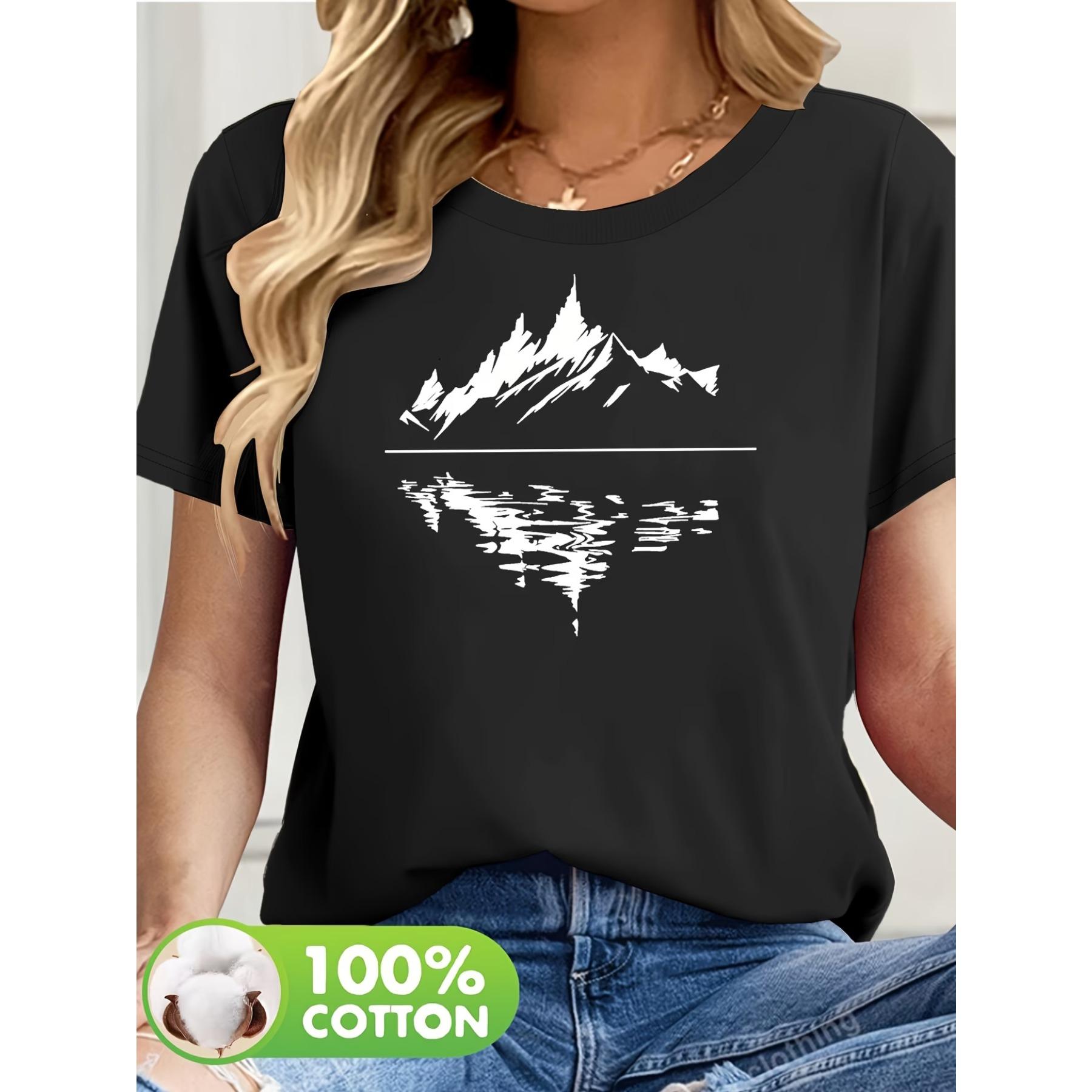 

Женская футболка с коротким рукавом и ненавязчивыми нашивками на тему природы - Повседневная блузка-топ весенне-летнего сезона S чёрный