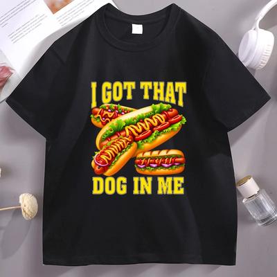 I Got That Dog In Me TShirt Funny Hot Dog Meme Tee Shirt Vintage 90s Short Sleeve Cookout Food Graphic T Shirts Humor Clothes
