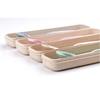 Cutlery Set Cute Portable Travel Adult Cutlery Wheat Straw Fork Camping Picnic Set Gift Child Office People Dinnerware