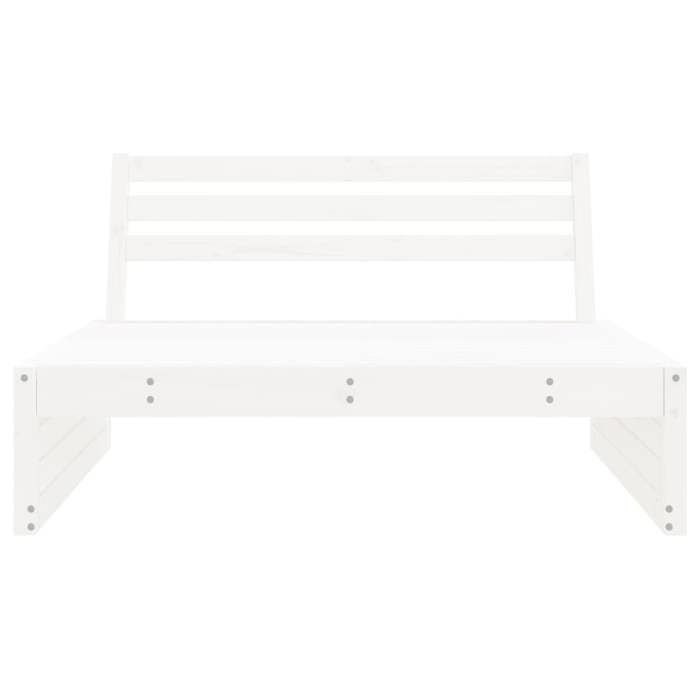 VidaXL Canapea Centrală de Grădină, Scaun cu Spătar, Mobilier de Terasă Patio Curte din Spate Balcon Exterior, Alb Lemn de 825745