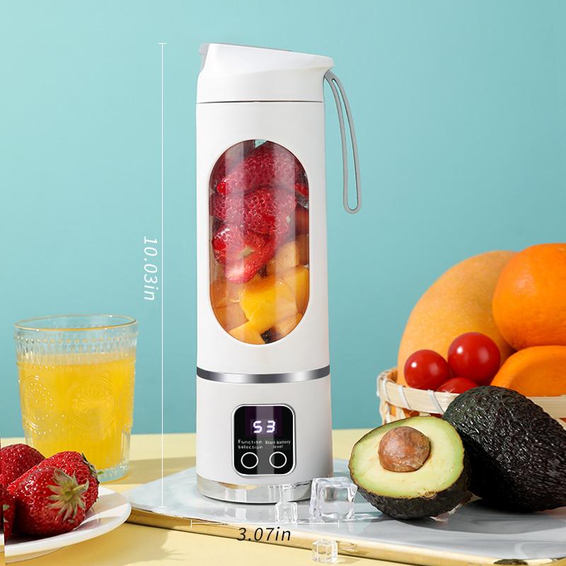 2024 New USB Charging Portable Juicer 12 Blade Head 3 Gears Adjustable Double Cover Design Long-lasting High-Power Ice Crusher