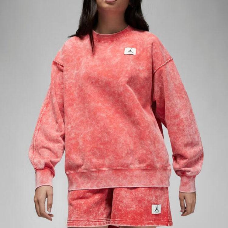Jordan Flight Classic Jumpman Logo Crew Neck Sweatshirt Women Tops Red DQ4602-605
