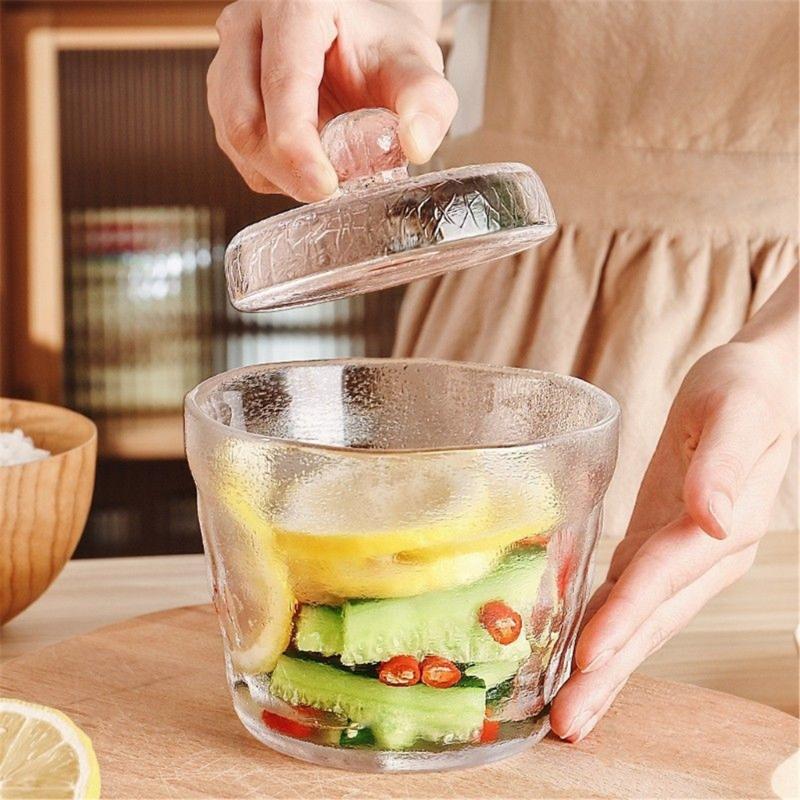 Klare Gärschüssel Gehämmertes Glas Einmachglas für über Nacht Einlegen Zur Herstellung von Gurkensaft Sauerkraut Und Konservieren von Gemüse