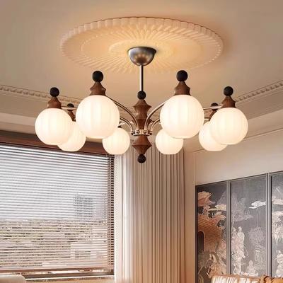 American Retro Style Bedroom Chandelier French Vintage Solid Wood Designer Style Artistic Lighting Fixture