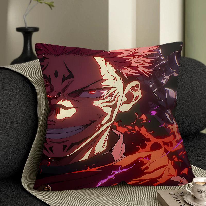 Poduszka Anime R-Ryomen S-Sukuna Poduszka Anime Pokrowiec na Poszewkę Poduszki na Kanapę Łóżko Zagłówek Pokrowiec na Poduszkę 45x45 Cm Modny