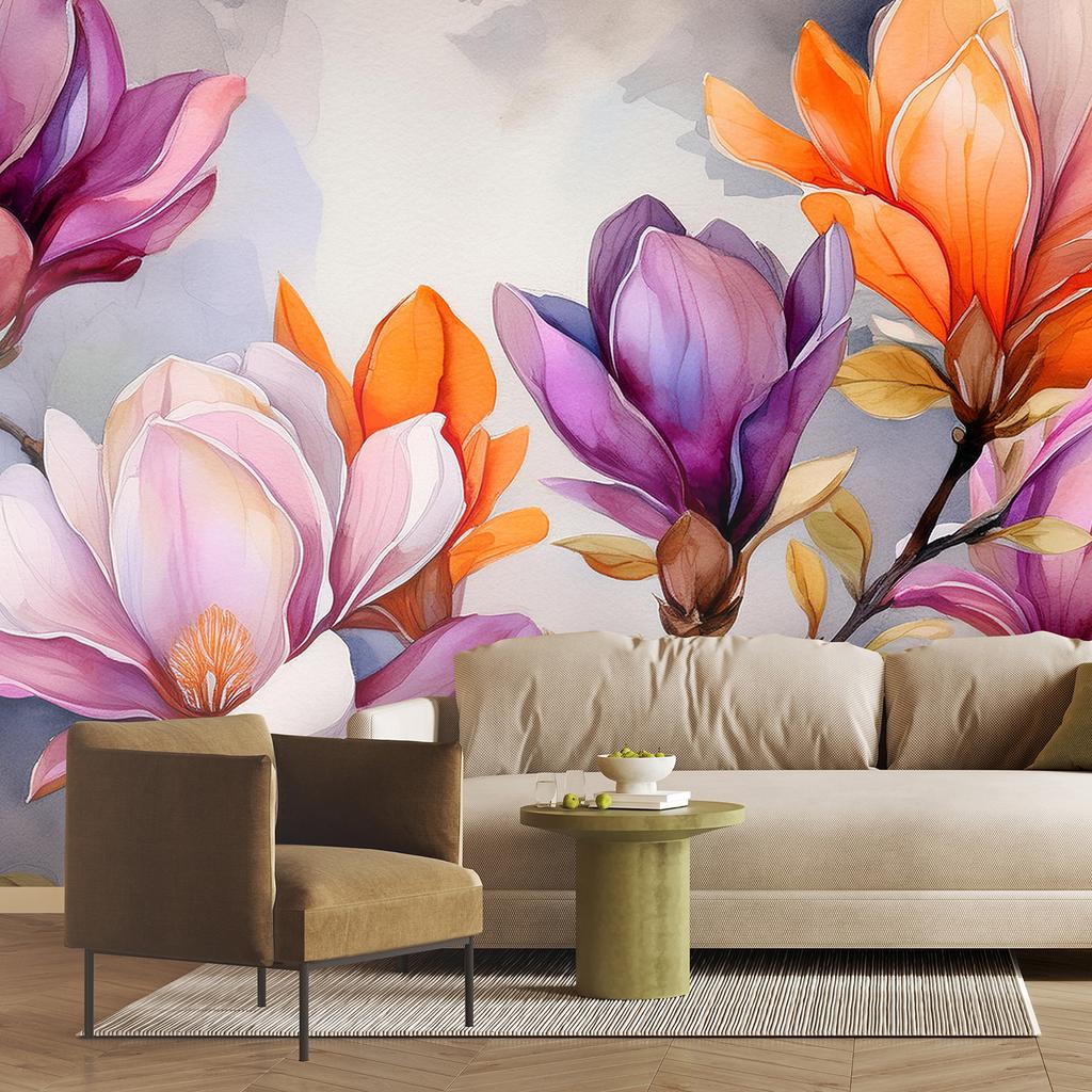 Wallpaper Watercolour Painted Flower