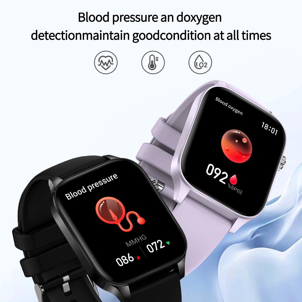 BT Anruf Smartwatch 1,85 Zoll 240*286 HD Quadratischer Bildschirm 250mAh Akku Smartwatches Sport Schlaf Herzfrequenzmonitor Fernbedienung