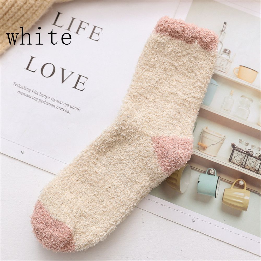 Candy Colors Winter Warm Plush Cashmere Sox Coral velvet socks Thickening Soft