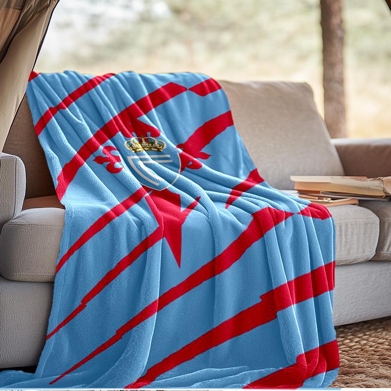 Celta Vigo Wappen Design Decke Outdoor Flanelldecke für Camping, Wandern, Gartenpartys, Picknick-Zubehör, Geschenk für Familie und Freunde