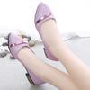 Ladies Pumps Pointed Toe Low Heel Elegant Leather Casual Purple Women's Shoes Vacation Fashion Summer 2025 Wholesale Beau Today