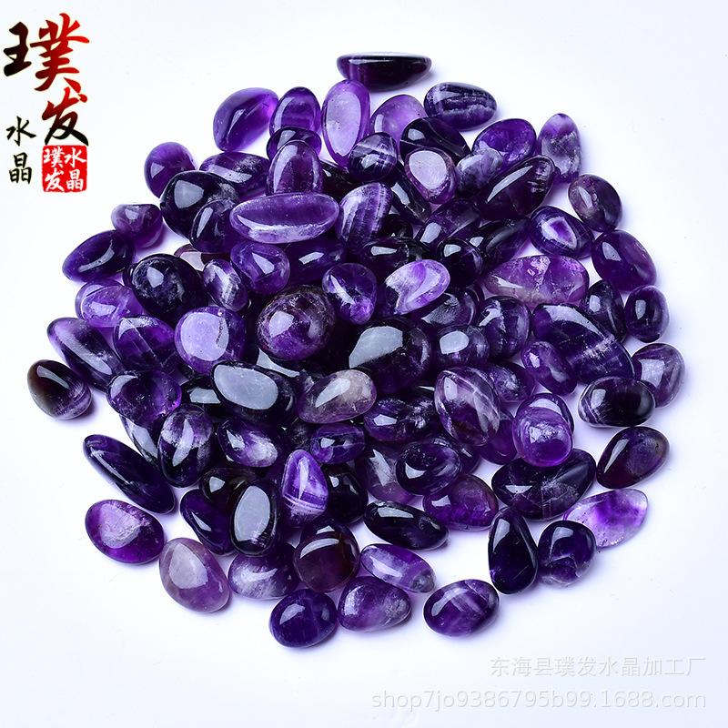 Natural Amethyst Gravel: Smooth, Deep Purple Crystal Stones for Aquarium or Flower Pot Decoration