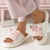 Fashion Spring Lovely Pig Home Slippers Women Open Toe Soft Sole Indoor Slides Woman Thick Bottom Non-Slip Platform Flip Flops Female