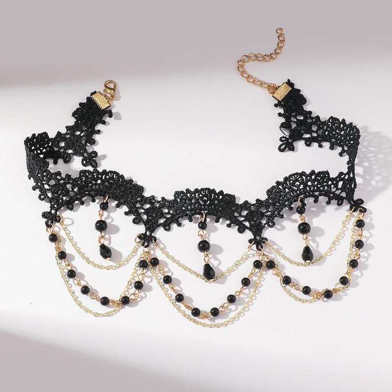 Sexy Multi-layer Hollow Lace Neck Chain for Women, Niche Trend Personality Collarbone Necklace