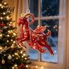 Festive Atmosphere Party Decor Galloping Goat Hanging Ornament, 2D Flat Acrylic Pendant, New Year Unique Animal Pattern Pendants Decoration
