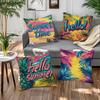Tropical Plant Design single-sided digital printing pillow cover Short plush Suitable living bedrooms sofas throw cushion cover