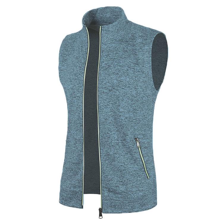 Autumn/Winter New Men's Zipper Vest Fleece Knit Slim Fit Cardigan