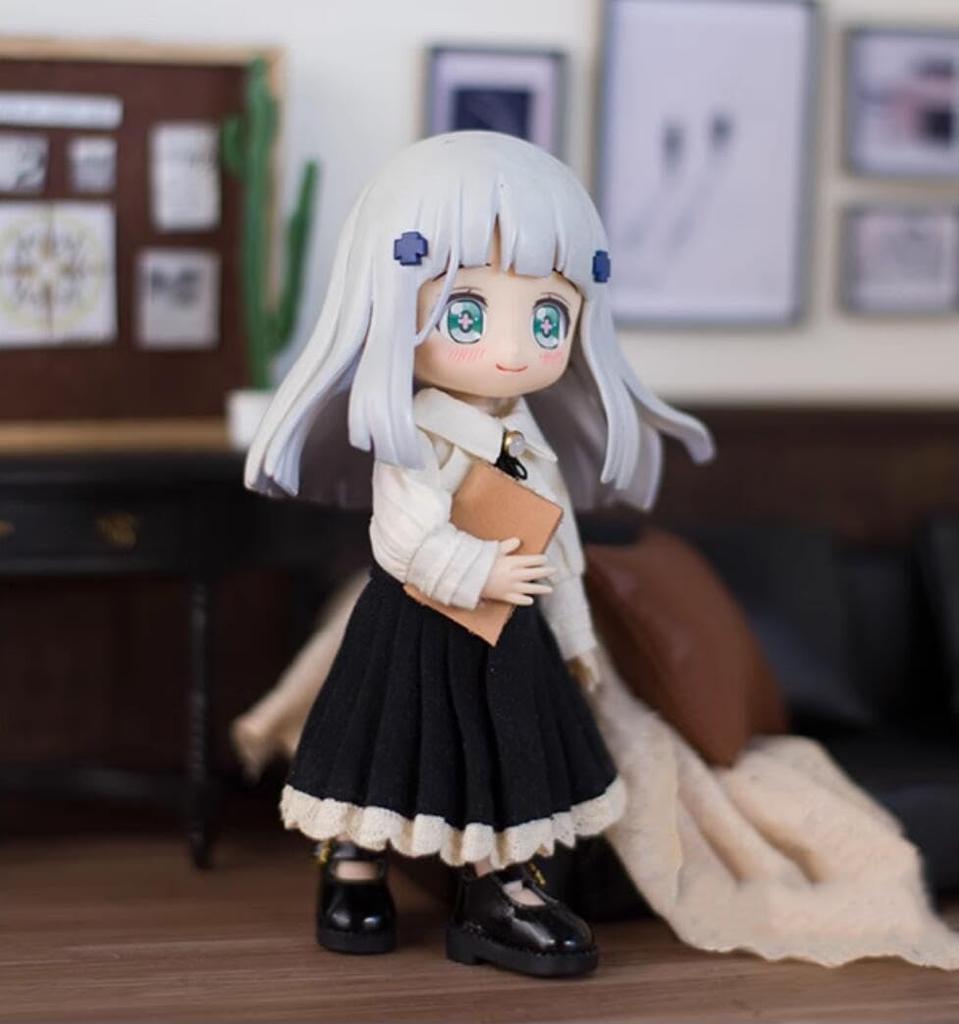 Obitsu 11 OB11 Size Outfit for Obitsu Dolls Lolita Style Classical Blouse and 6 Colors (11cm Body) Set, Skirt, (Black)