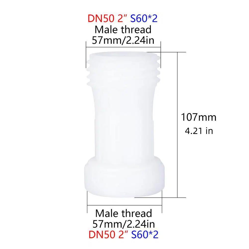 

S60 to S60 IBC Tank Adapter Extension 2-Inch Connector Adapter Fitting Garden irrigation Water Tank Plastic Extension Hose 1PC белый