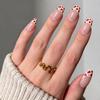 Hochwertige tragbare künstliche Nägel im Mandel-Nude-French-Stil – mittellange und lange Nagelspitzen