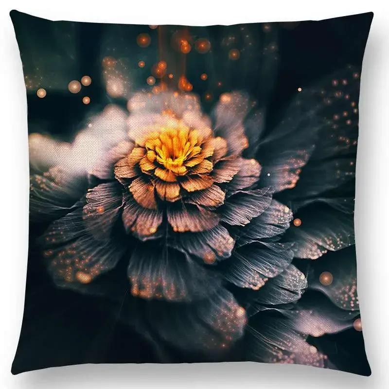 

New Design d Print Gorgeous Virtual Colorful Flowers Cushion Cover Sofa Pillow Case 66x66cm