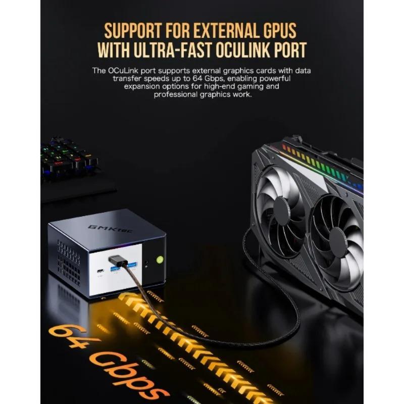 GMKtec EVO-X1 AMD Ryzen AI 9 HX370 Mini PC 12 núcleos 24 hilos 32GB LPDDR5 1TB SSD Ordenador Gaming PC con AMD XDNA 2 NPU Mini PC