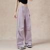 Kappa Summer Lightweight Breathable Stretch Woven Casual Cargo Pants Women pants Light-Cream-Purple K0E42AX80D-4128