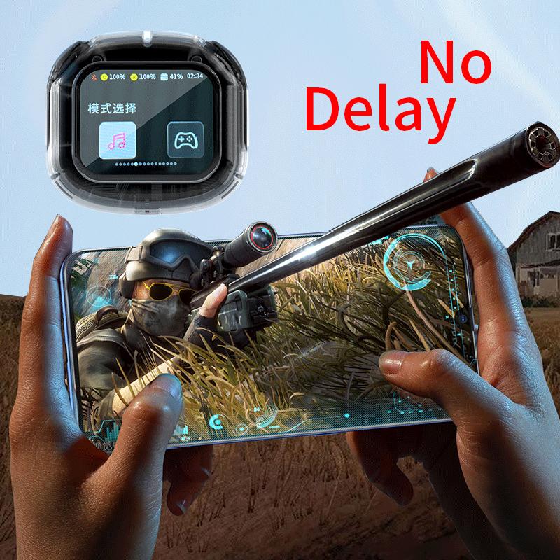 Pffee LCD Touch Screen Earphones TWS Wireless Bluetooth 5.4 Noise Cancellation Super Bass Control TikTok