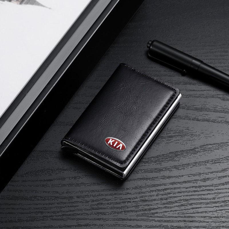1Pcs Leather Car Driving Document Bag ID Passport Card Wallet Card Pouch For Kia Rio Ceed Sportage Cerato Soul Sorento K2 K5 k6 K7 K8 Flip