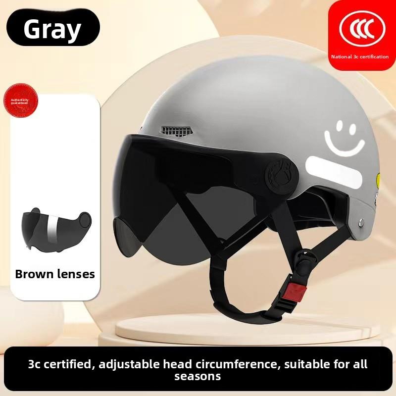 Electric Battery Car Helmet Women's Summer Sun Protection Breathable Hard Hat Motorcycle Riding Helmet Four Seasons Half Helmet