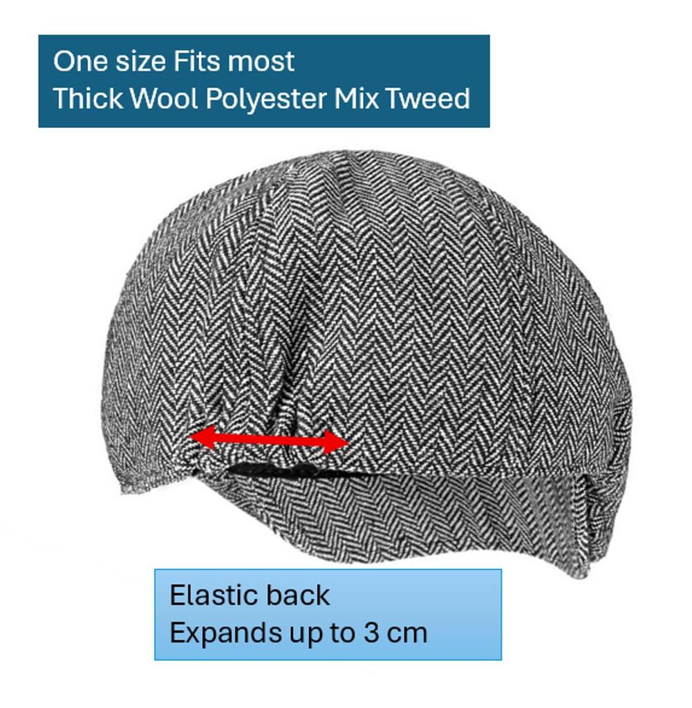 Hamilton Kilts Kapelusz Tweedowy Jodełka Płaski Beret Kaszkiet Golfowy
