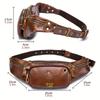 Valódi bőr kültéri Fanny táska deréktáska férfiaknak Utazási Túrázás Futó Deréktáska Mobiltáska Pénztártáska