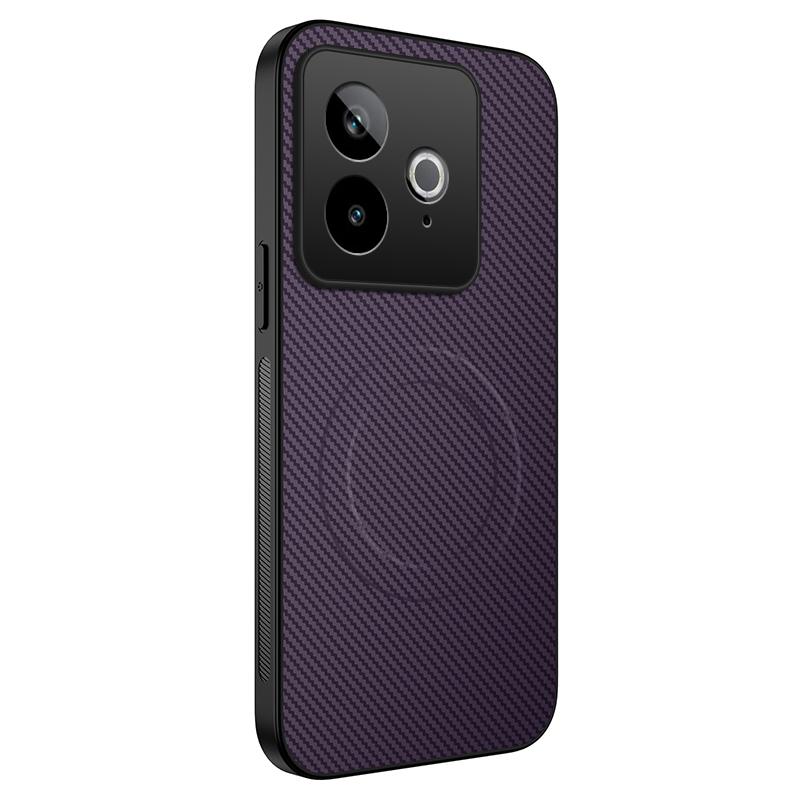 

For Realme GT 7 Luxury Shockproof Case For Realme GT NEO 2T Silicone Bumper Carbon Fiber Magnetic Cover Realme GT Realme GT 7T Realme GT Neo2T фиолетовый