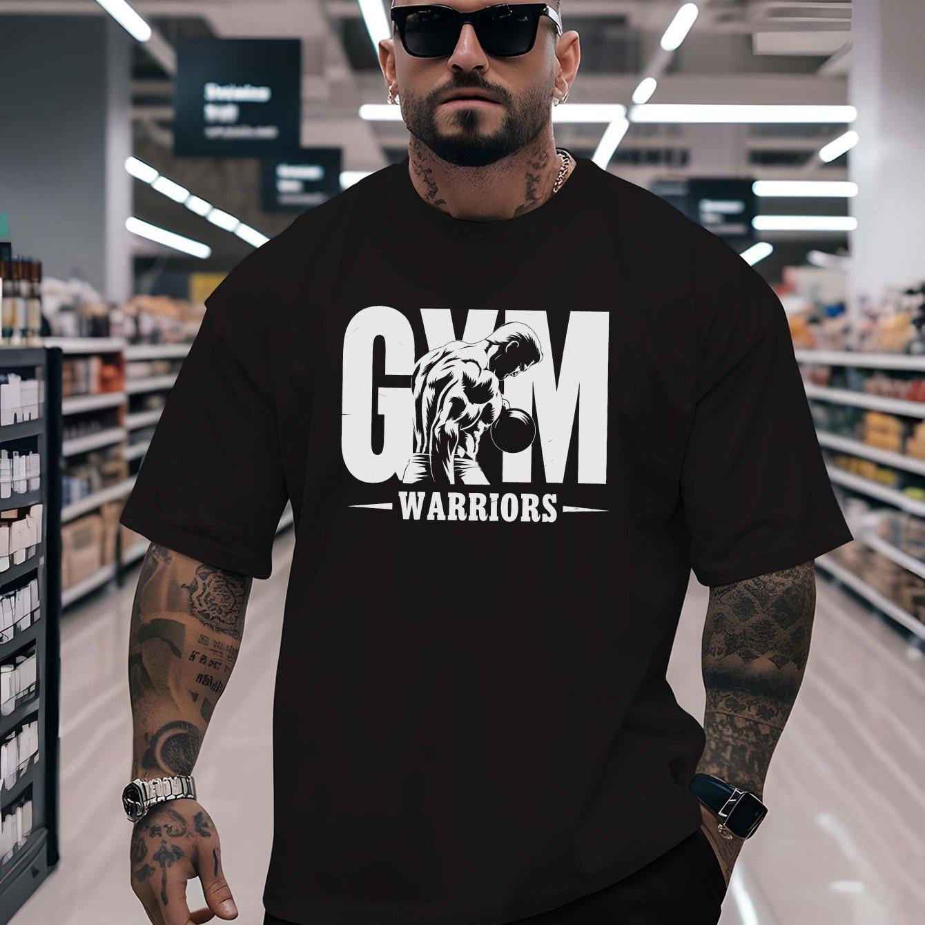 Black Cotton TShirt Bodybuilder Warrior Athleisure Casual Cool Streetwear Men Fitness Muscle Style - Men s Summer Cotton Grap... S разноцветный